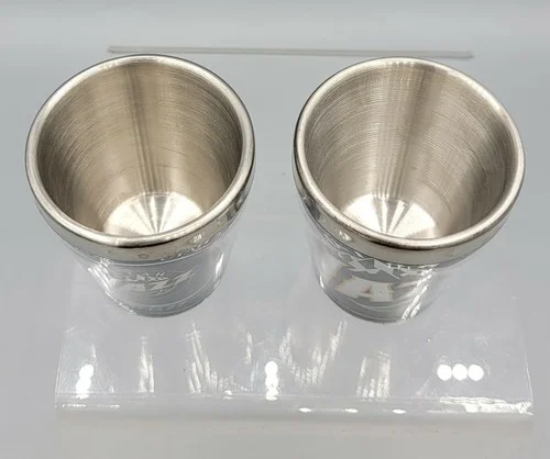 Set of 2 Utah Jazz Stainless Steel Shot Glasses Official NBA Basketball 4