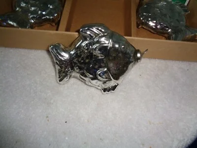 Set Of 3 Antique Silver Glass Fish Ornaments Ballard Designs