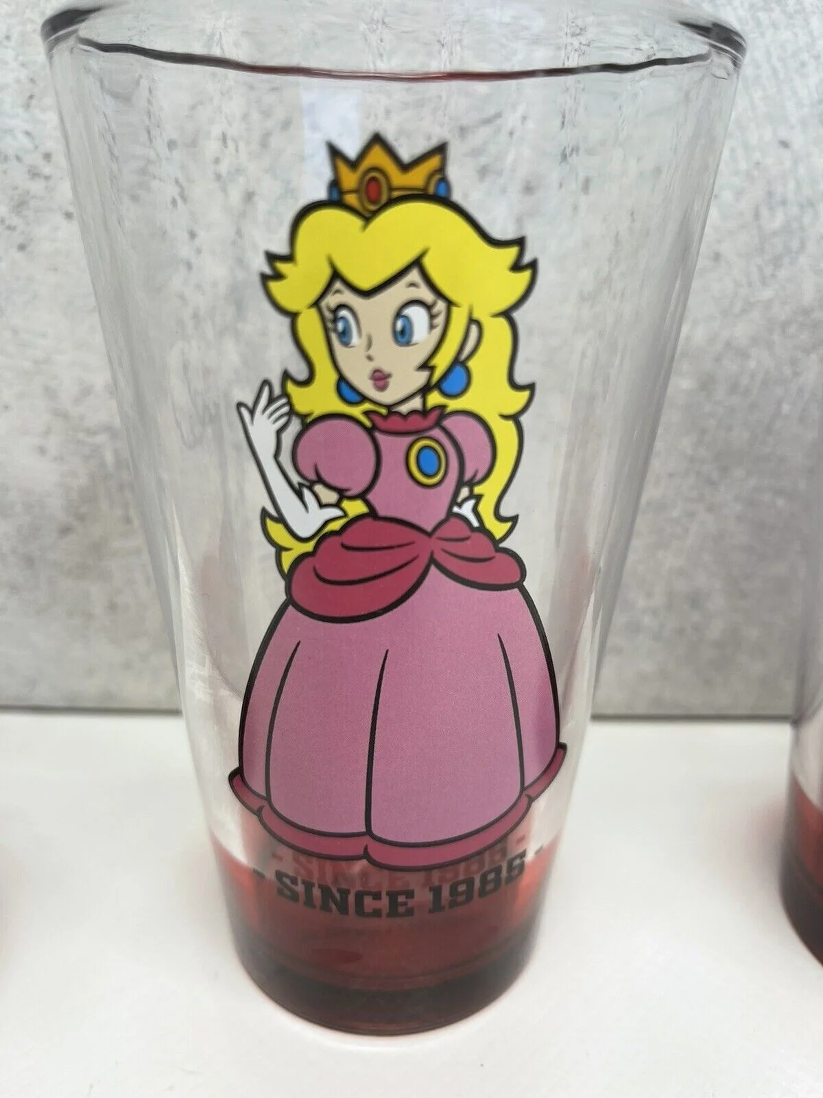 Set Of 4 Super Mario Bros Collectible Glass 16 Tumbler Red Buttom 4