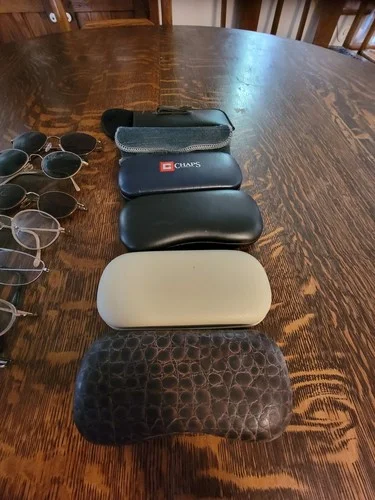 SEVEN Used Prescription Eye Glasses Frames & SIX Cases 3
