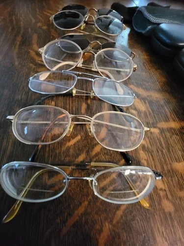 SEVEN Used Prescription Eye Glasses Frames & SIX Cases 4