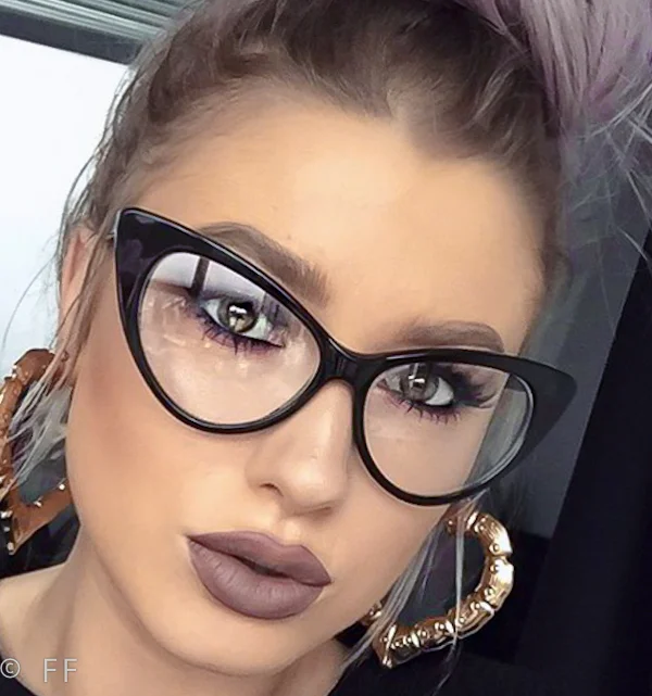 Sexy Attitude NIKITA Fashion Cat Eye Glasses Celebrity Clear Lens Hot Frames L