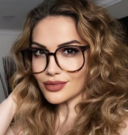 Sexy LARGE L Lulu Big Thin Round Circle BOHO Fashion Clear Eyeglasses Glasses