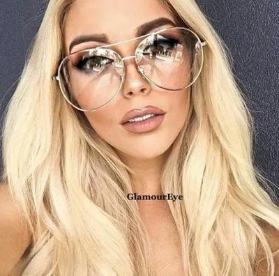 SEXY Oversized XL Extra Large Aviator Metal Frames Big Clear Eyeglasses 4197 L
