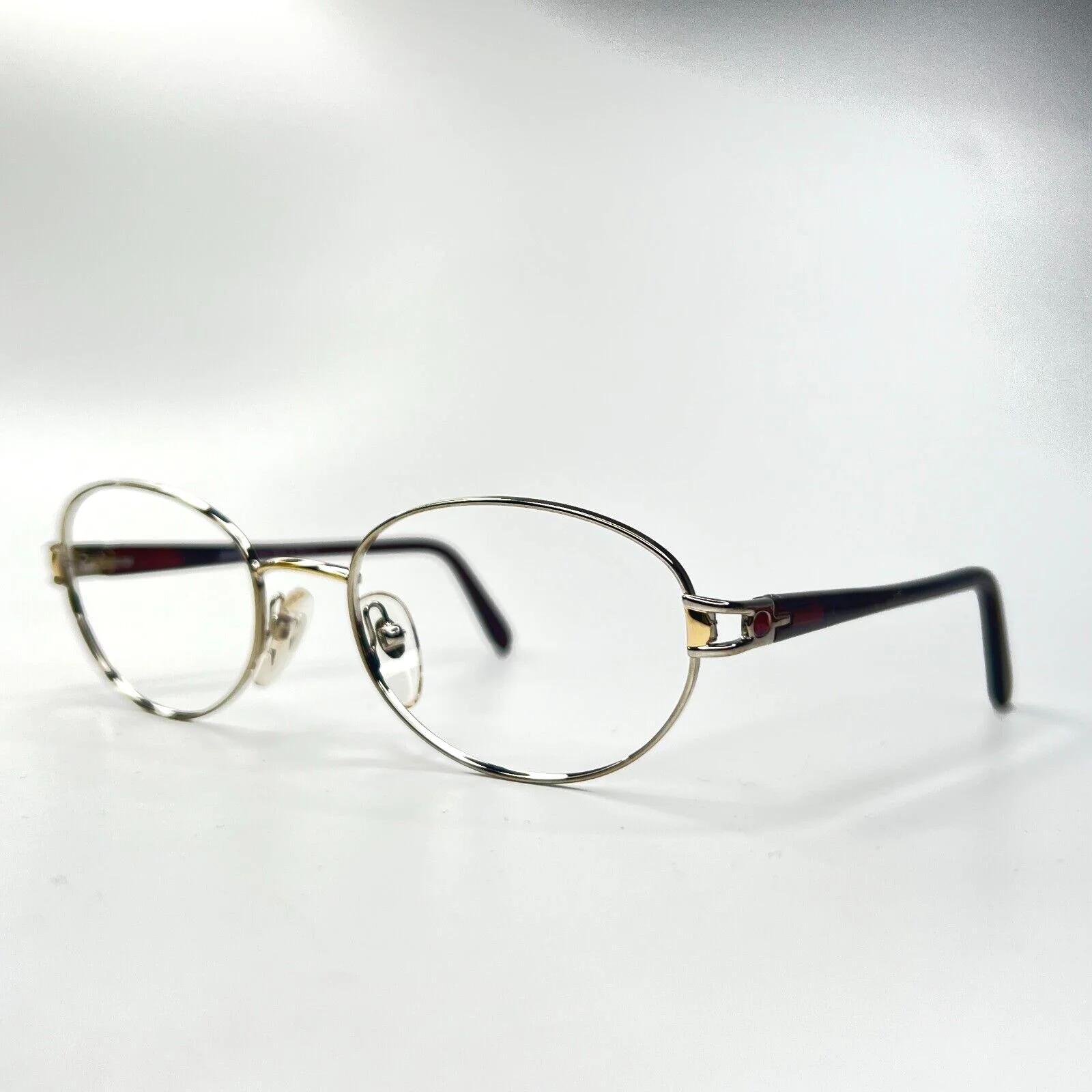 Sferoflex Eyeglasses 2477 104 Silver Red Oval Round Mens Frames 51[]18 130 mm