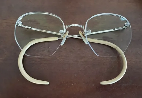 Shuron Ronwinne Glasses Frames Old Fashioned Style Gold Tone With Cable Temples 2