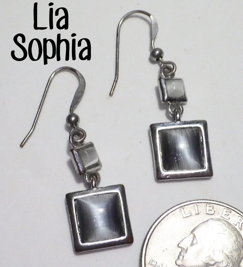 Signed LIA SOPHIA Square Gray Cat 1