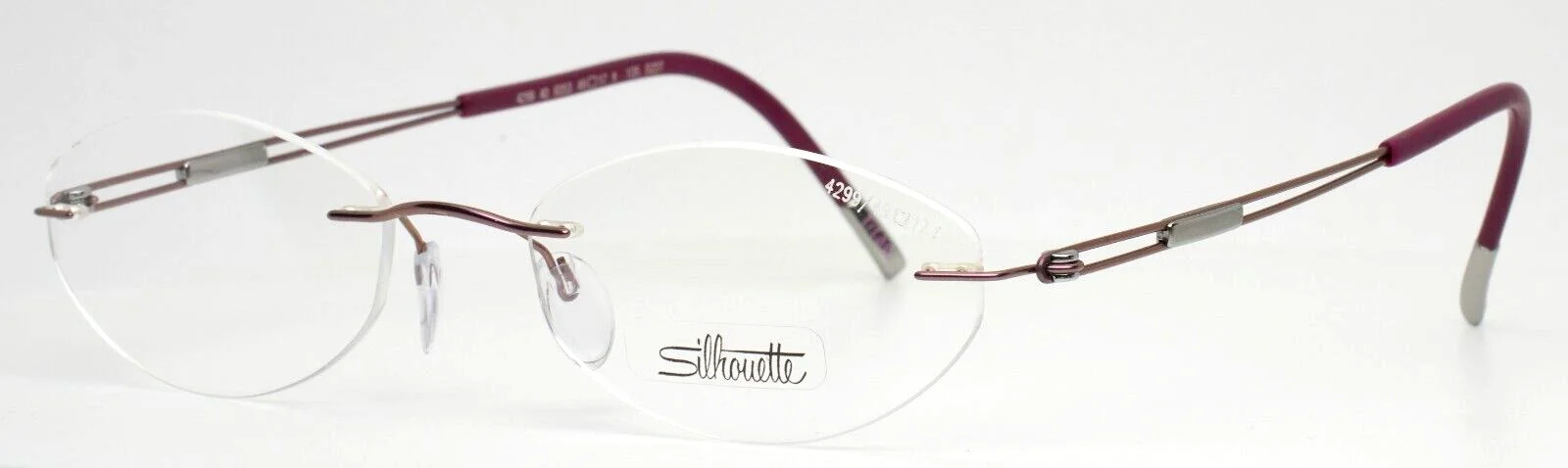 SILHOUETTE 4299 40 6053 5227 Rose Womens Oval Rimless Eyeglasses 49-17-135 B:3