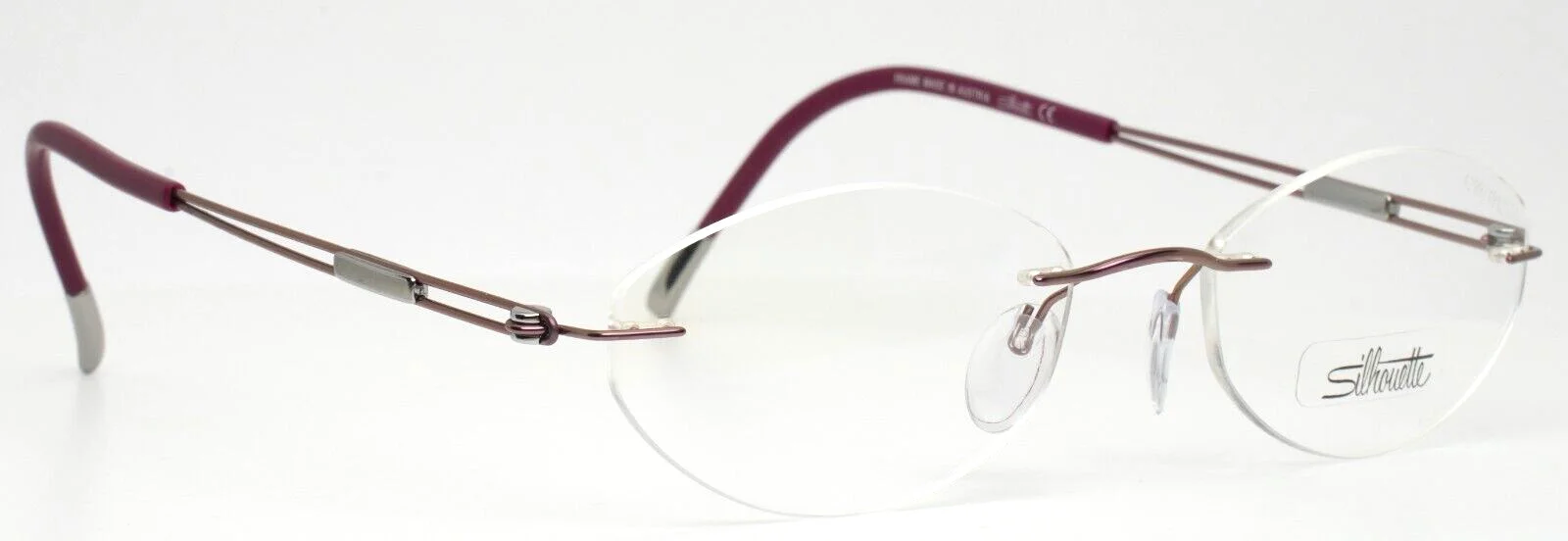 SILHOUETTE 4299 40 6053 5227 Rose Womens Oval Rimless Eyeglasses 49-17-135 B:3 3