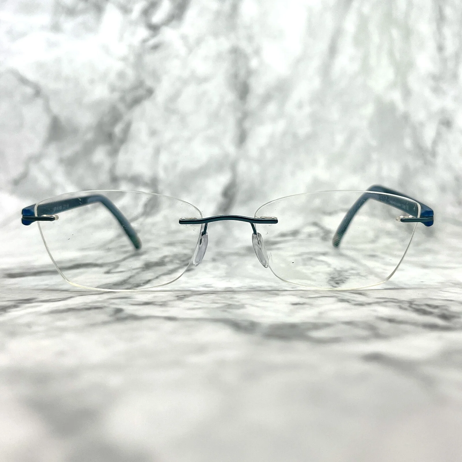 SILHOUETTE 4406 40 6056 5379 Teal Shimmer Womens Cat Eye Eyeglasses 53-17-135 2