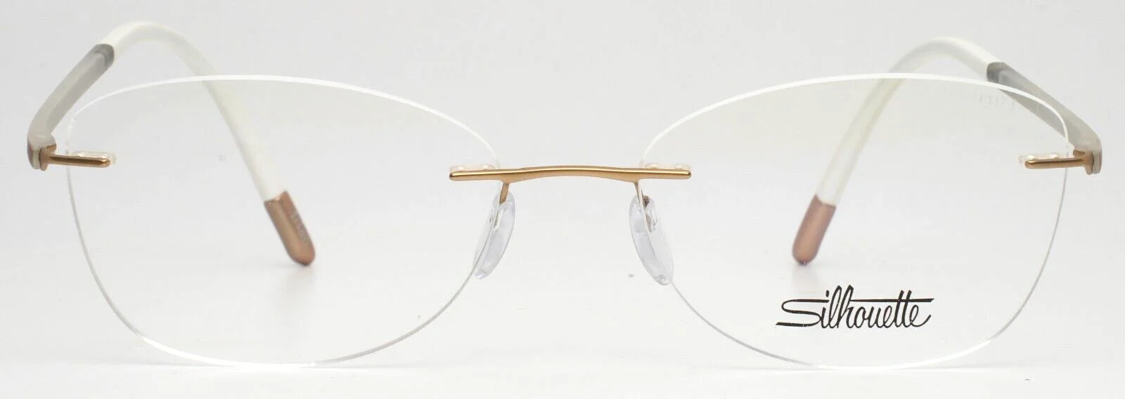 SILHOUETTE 4520 20 6054 5479 Gold Butterfly Womens Rimless Eyeglasses 54-17-135 2