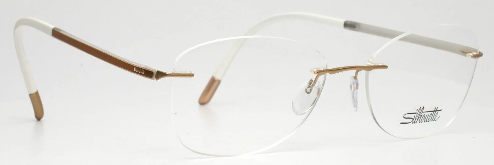 SILHOUETTE 4520 20 6054 5479 Gold Butterfly Womens Rimless Eyeglasses 54-17-135 3