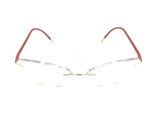 SILHOUETTE 4523 20 6055 5479 Gold Red Womens Rimless Eyeglasses 53-17-135 B:35 2
