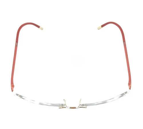 SILHOUETTE 4523 20 6055 5479 Gold Red Womens Rimless Eyeglasses 53-17-135 B:35 3