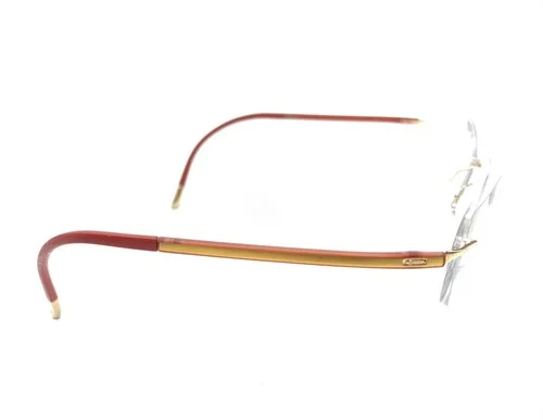 SILHOUETTE 4523 20 6055 5479 Gold Red Womens Rimless Eyeglasses 53-17-135 B:35 4