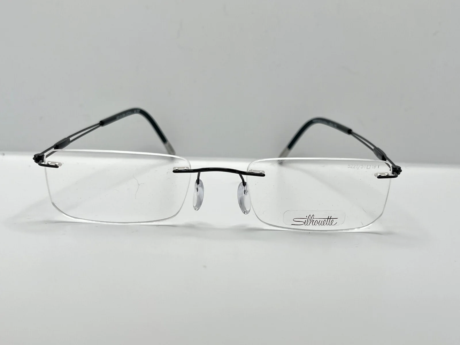 SILHOUETTE 5221 50 6060 5227 Black Mens Rectangle Eyeglasses 51-19-140 B:29