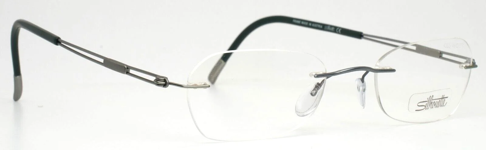 SILHOUETTE 5227 40 6056 Grey Green Womens Rimless Eyeglasses -21-145 B:29 3