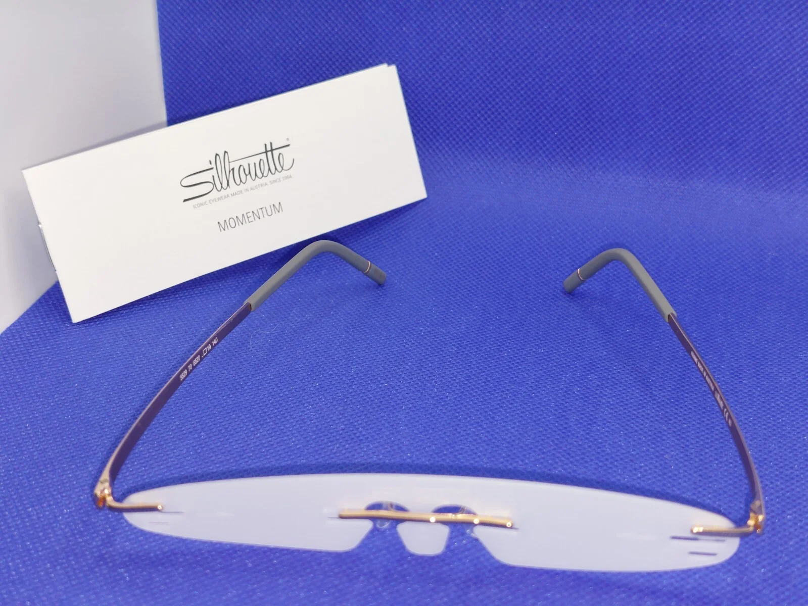 Silhouette 5529 70 6520 Momentum Rectangle Rose Gold Gray Unisex Eyeglasses