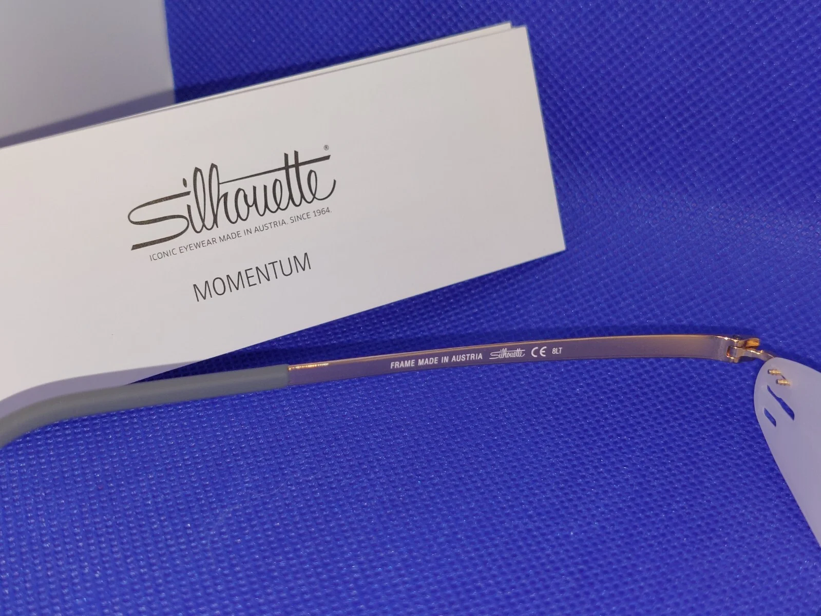 Silhouette 5529 70 6520 Momentum Rectangle Rose Gold Gray Unisex Eyeglasses 3