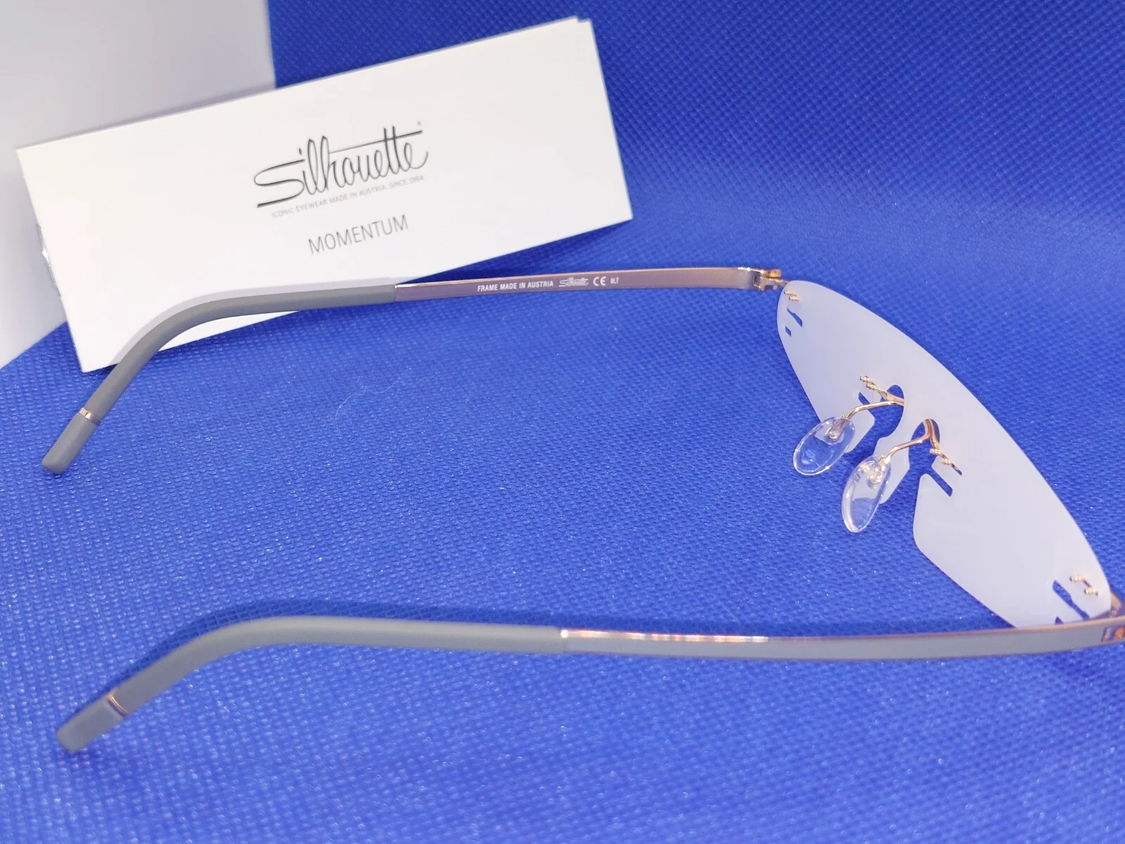Silhouette 5529 70 6520 Momentum Rectangle Rose Gold Gray Unisex Eyeglasses 4