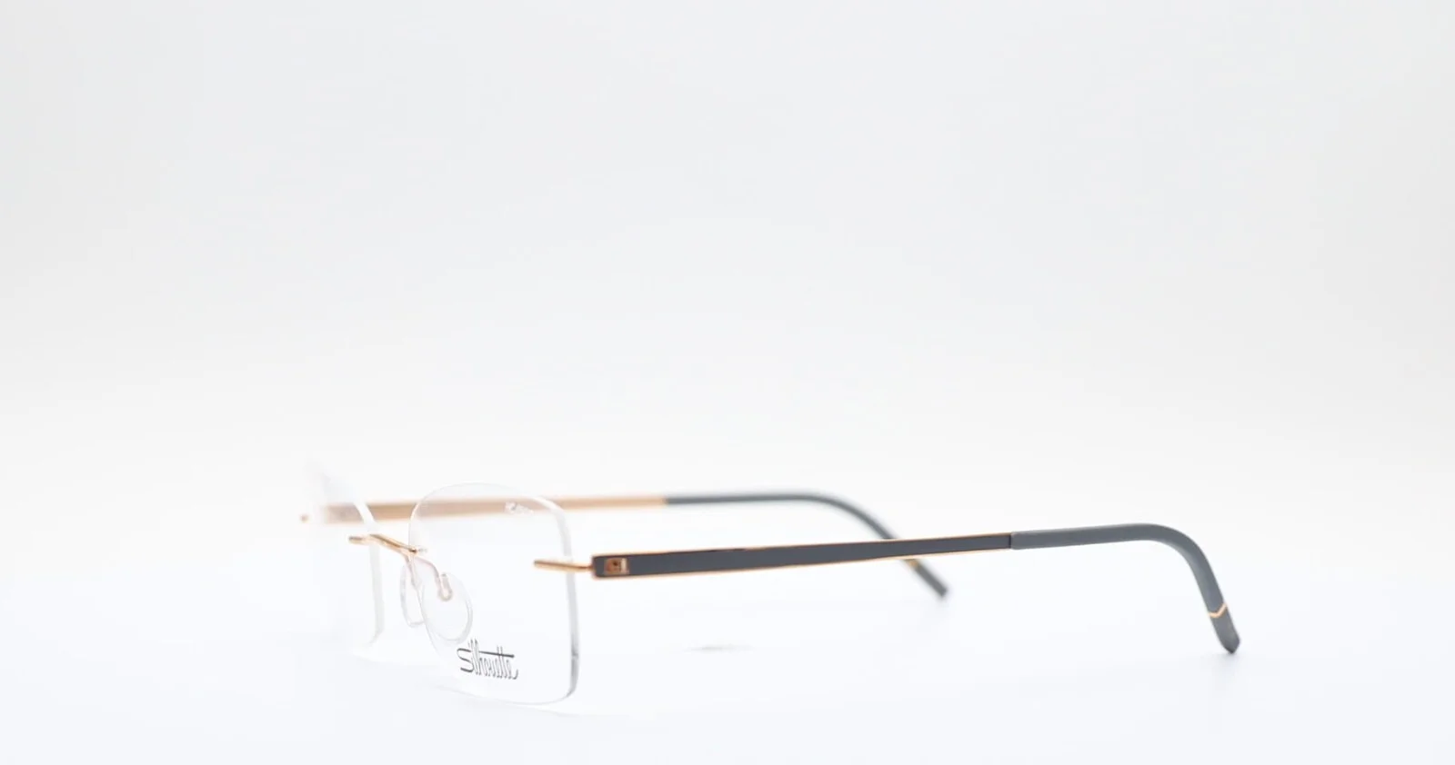 Silhouette 5529 HC 6520 Momentum Rectangle Rose Gold Gray Unisex Eyeglasses 52mm 3
