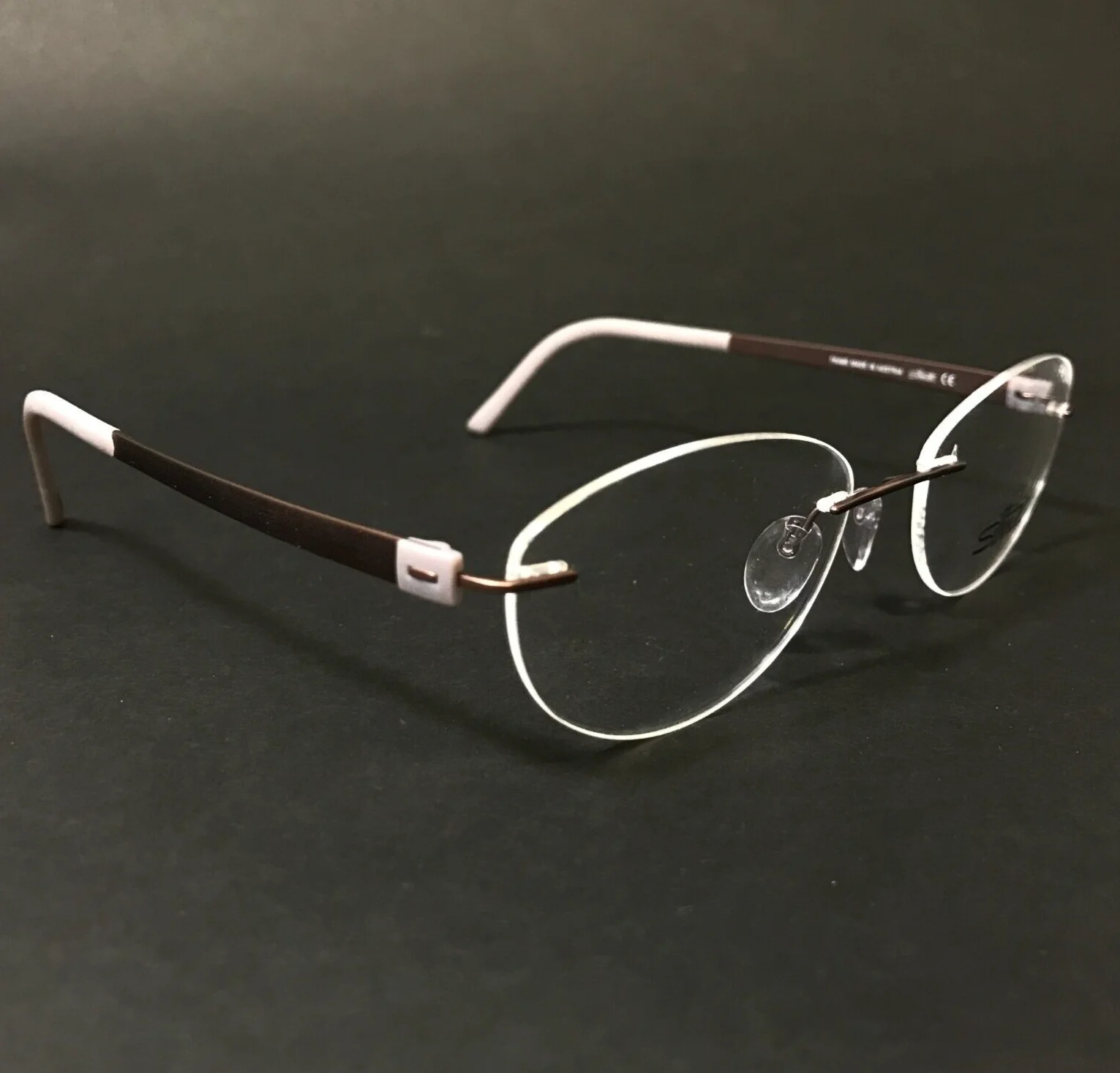 Silhouette Eyeglasses Frames 4499 40 6056 Gray Purple Round Rimless 50-17-130 3
