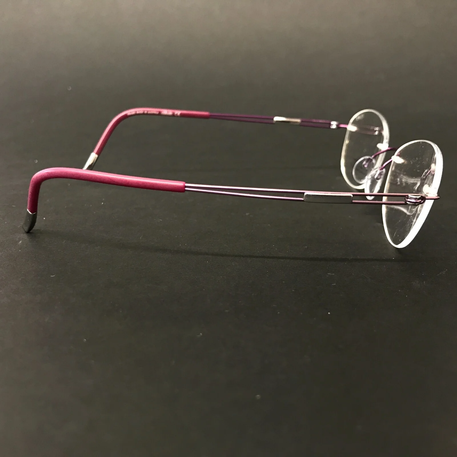 Silhouette Eyeglasses Frames 5227 40 6053 Shiny Purple Round Rimless 48-15-135 3