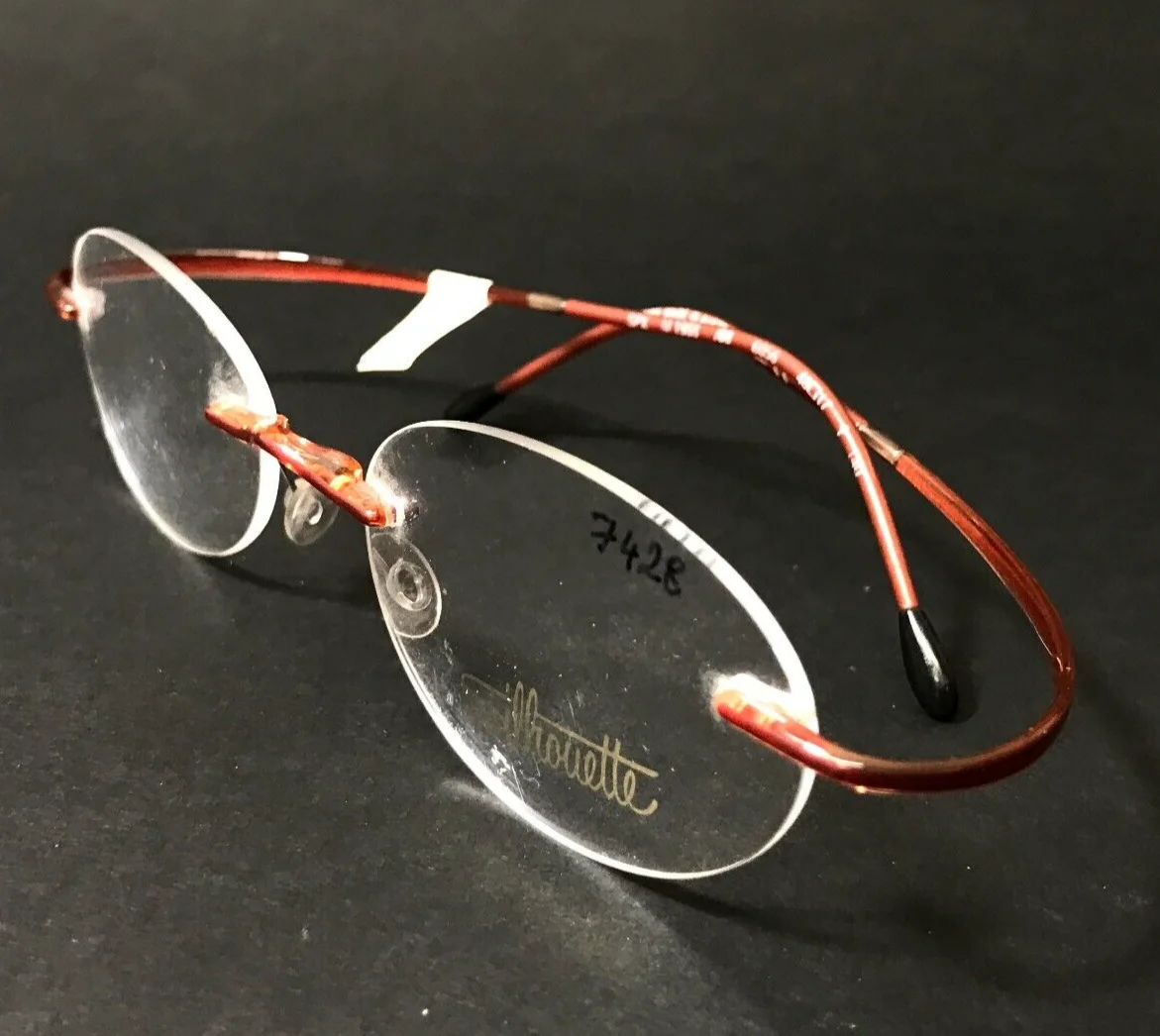 Silhouette Eyeglasses Frames SPX M 1968 /00 6056 Clear Red Hingeless 48-17-140 1