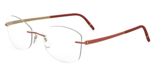 Silhouette Eyeglasses MOMENTUM 53/17/140 Gold Sienna Red 5529/HD-3020 Rimless