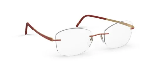 Silhouette Eyeglasses MOMENTUM 53/17/140 Gold Sienna Red 5529/HD-3020 Rimless 2
