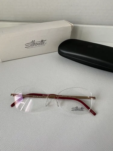 Silhouette Eyeglasses MOMENTUM 53/17/140 Gold Sienna Red 5529/HD-3020 Rimless 3