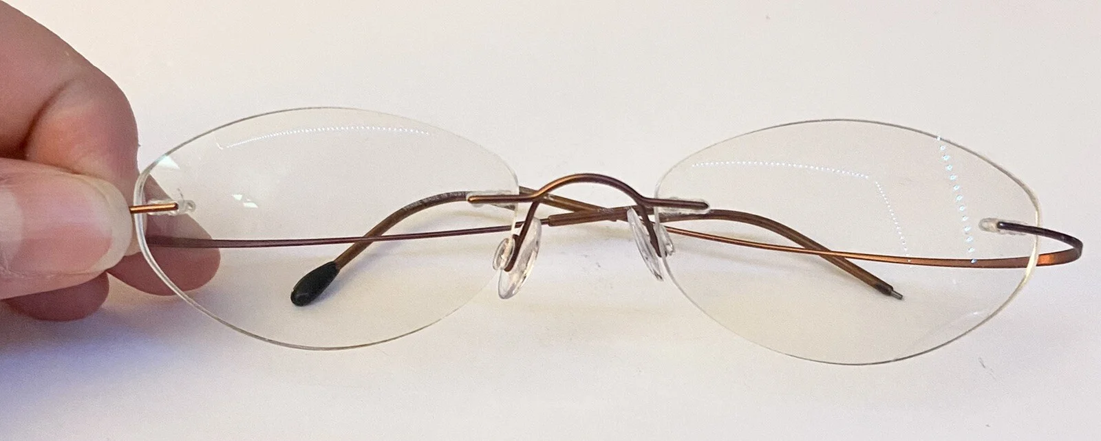 Silhouette Rimless Titanium Copper Brown Hingeless Eyeglasses Any Shape READ ME 2