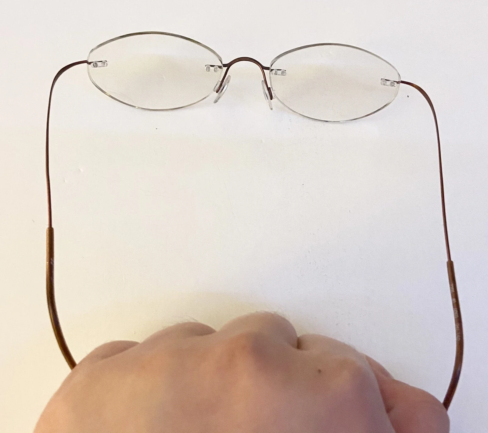 Silhouette Rimless Titanium Copper Brown Hingeless Eyeglasses Any Shape READ ME 3