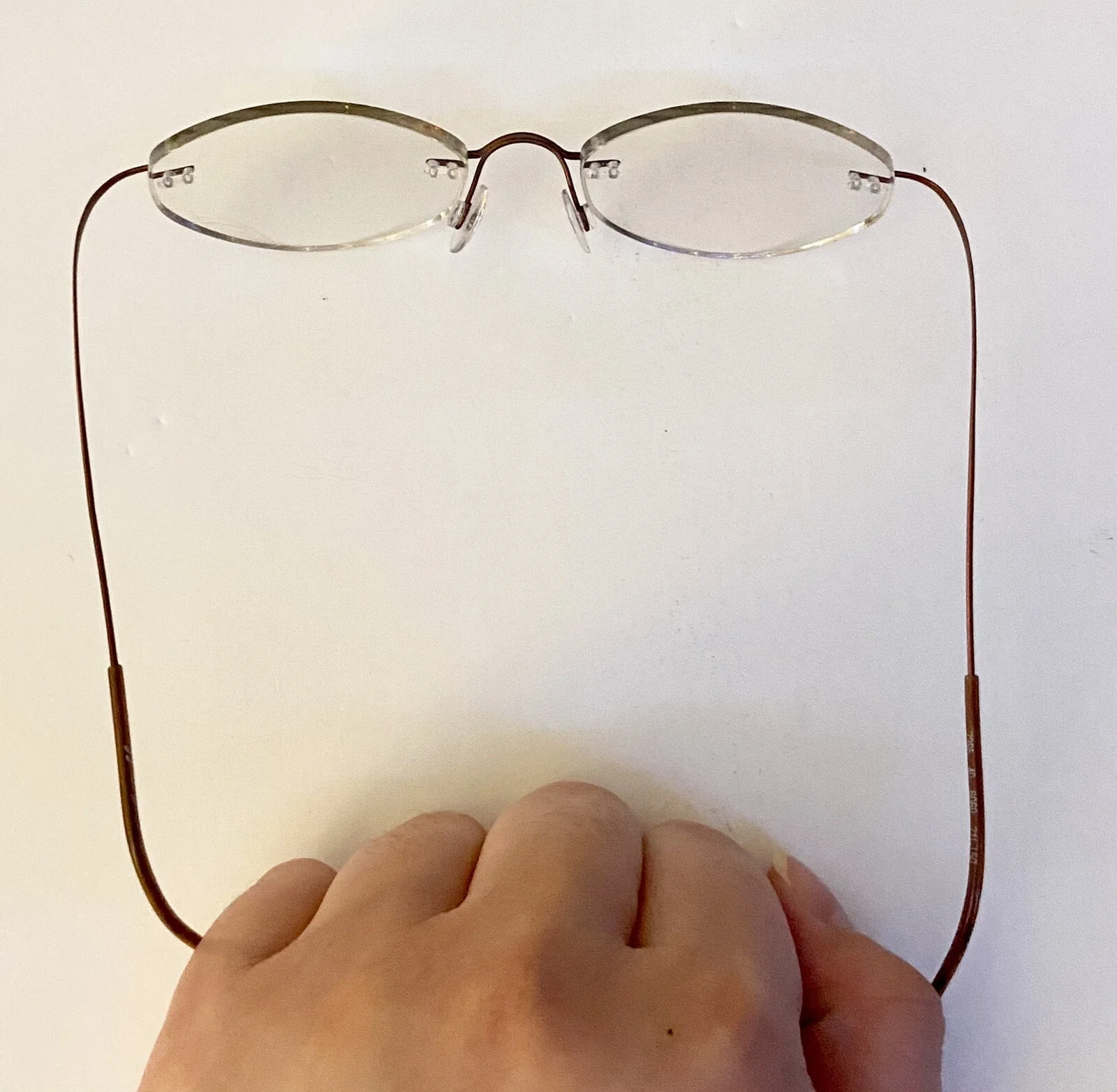 Silhouette Rimless Titanium Copper Brown Hingeless Eyeglasses Any Shape READ ME 4