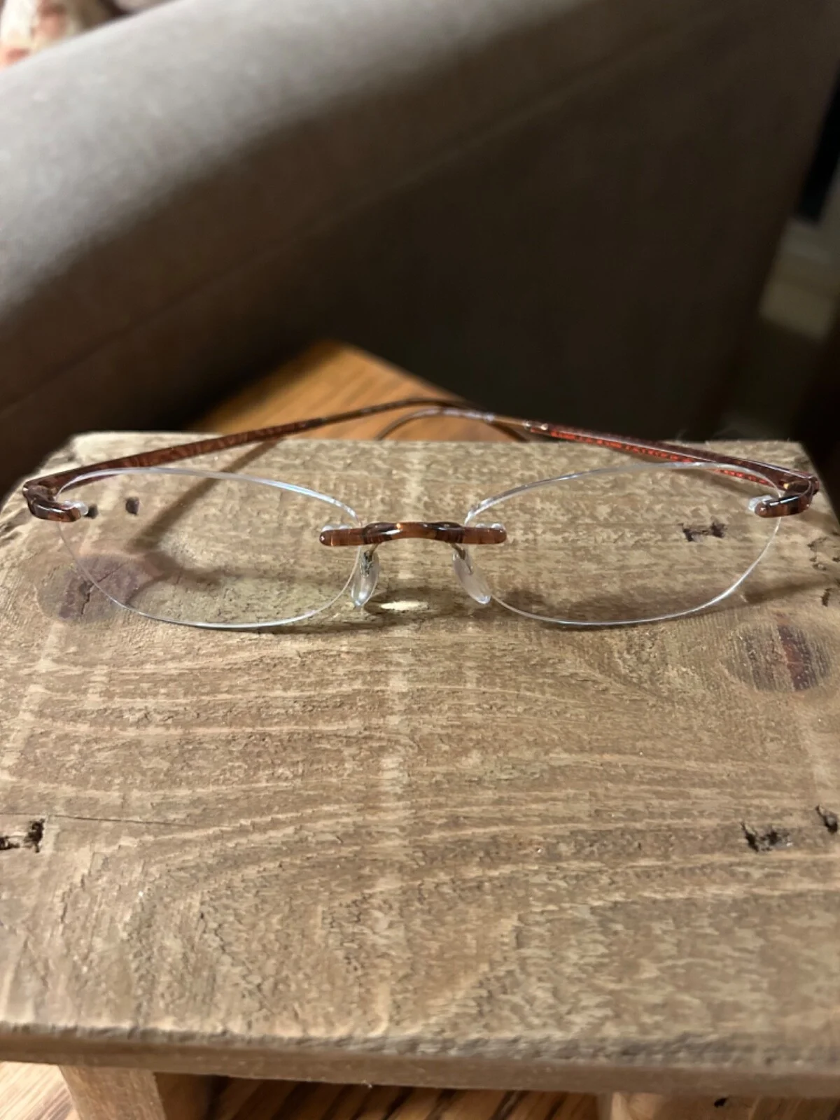 Silhouette SPX 1520 20 6056 Brown Rimless Eyeglasses Frames 17 135 drill mount 2