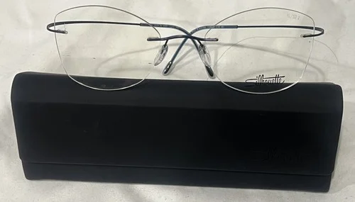 SILHOUETTE Titanium Rimless Eyeglass Frame, #5515 TMA Must, Matte Silver, 19-150
