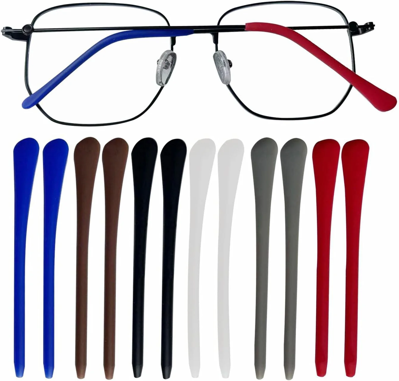 Silicone Anti-Slip Eyeglass End Tips Ear Cushions Ear Sock Pieces Tube Temple Ti 2