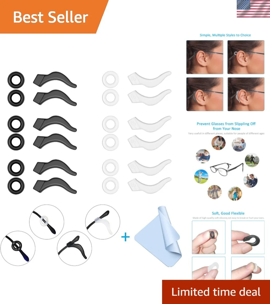 Silicone Anti-Slip Eyeglass End Tips Ear Cushions Ear Sock Pieces Tube Temple Ti 3