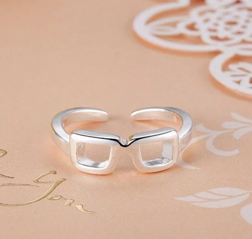 Silver Eye Glasses Ring - Glasses Jewelry Ring