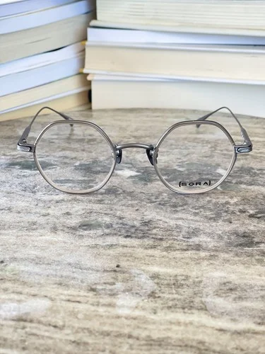 Silver Hexagon Retro Eyeglasses Unisex Frame Eyewear Optical Glasses Japan