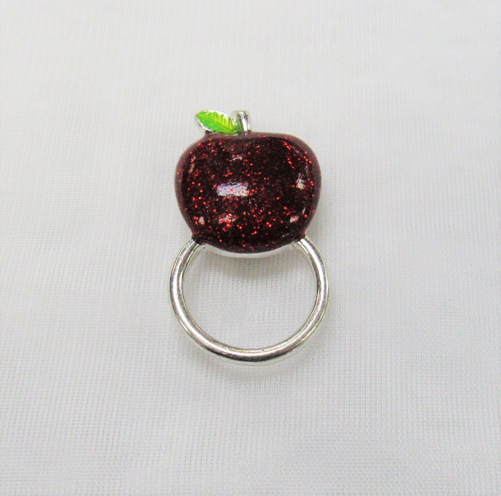 Silver Plated Red Apple Eyeglass Holder Magnetic Pin Teacher Gift New 2