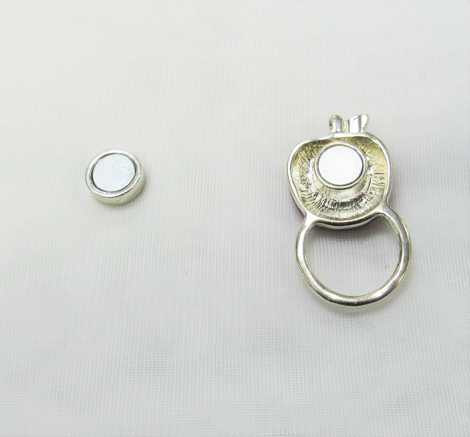 Silver Plated Red Apple Eyeglass Holder Magnetic Pin Teacher Gift New 3