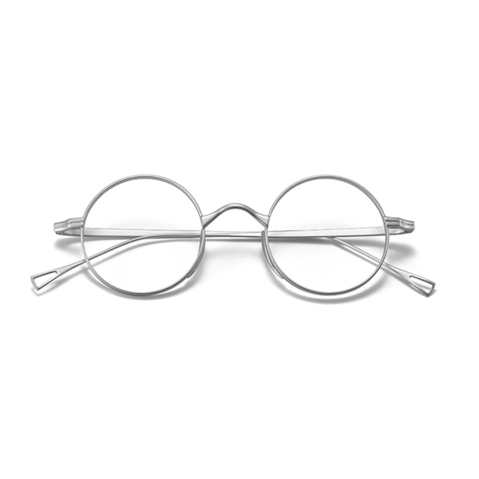 Silver Retro Round Eyeglass Frames Pure Titanium Glasses Men Women Fashion 4