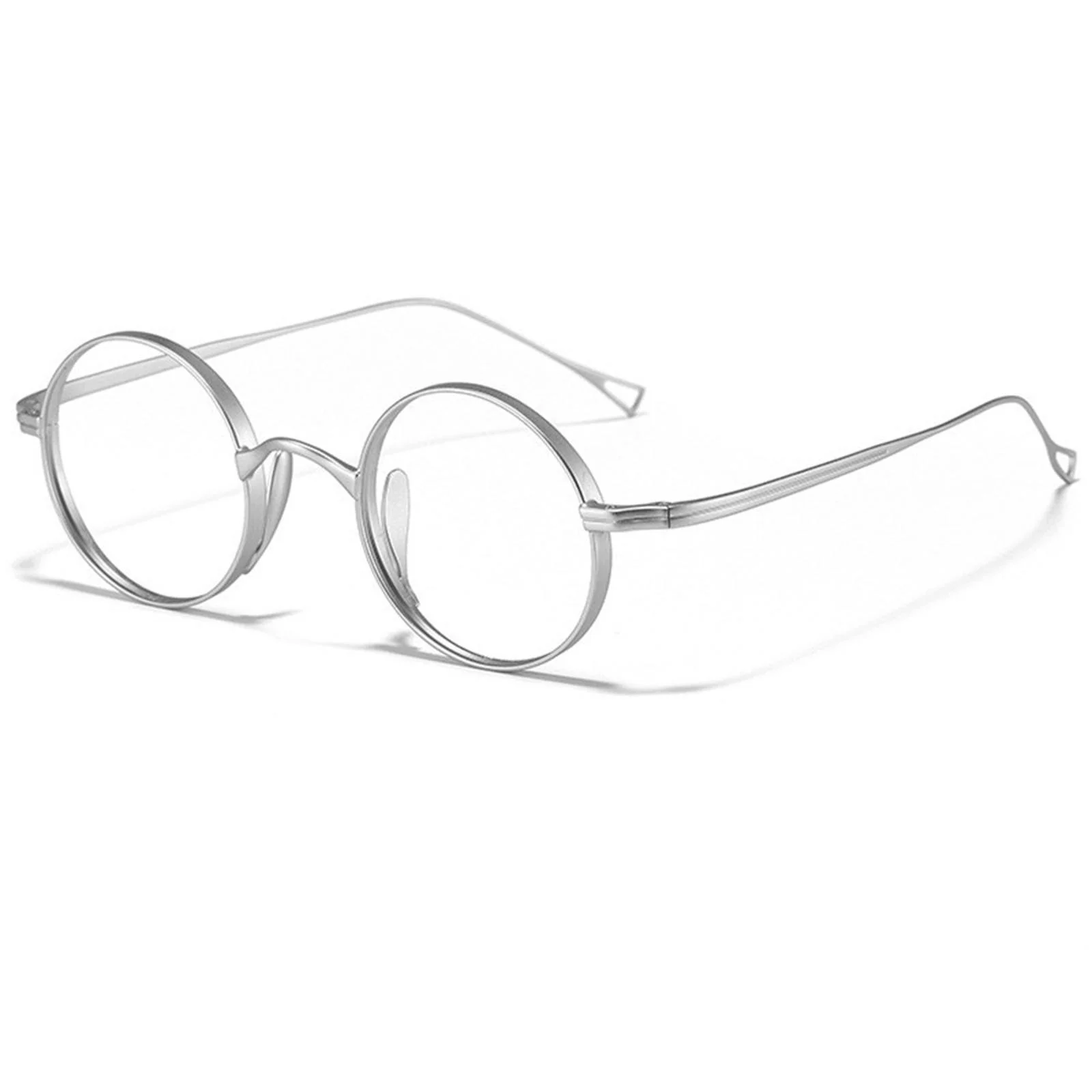 Silver Round Vintage Titanium Eyeglasses Frames Mens Womens Classic Spectacles