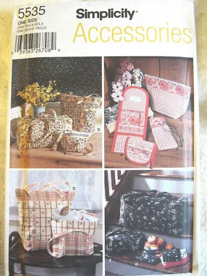 Simplicity 5535 Quilted BAGS Eyeglass CASE Change PURSE pattern 2003 Uncut
