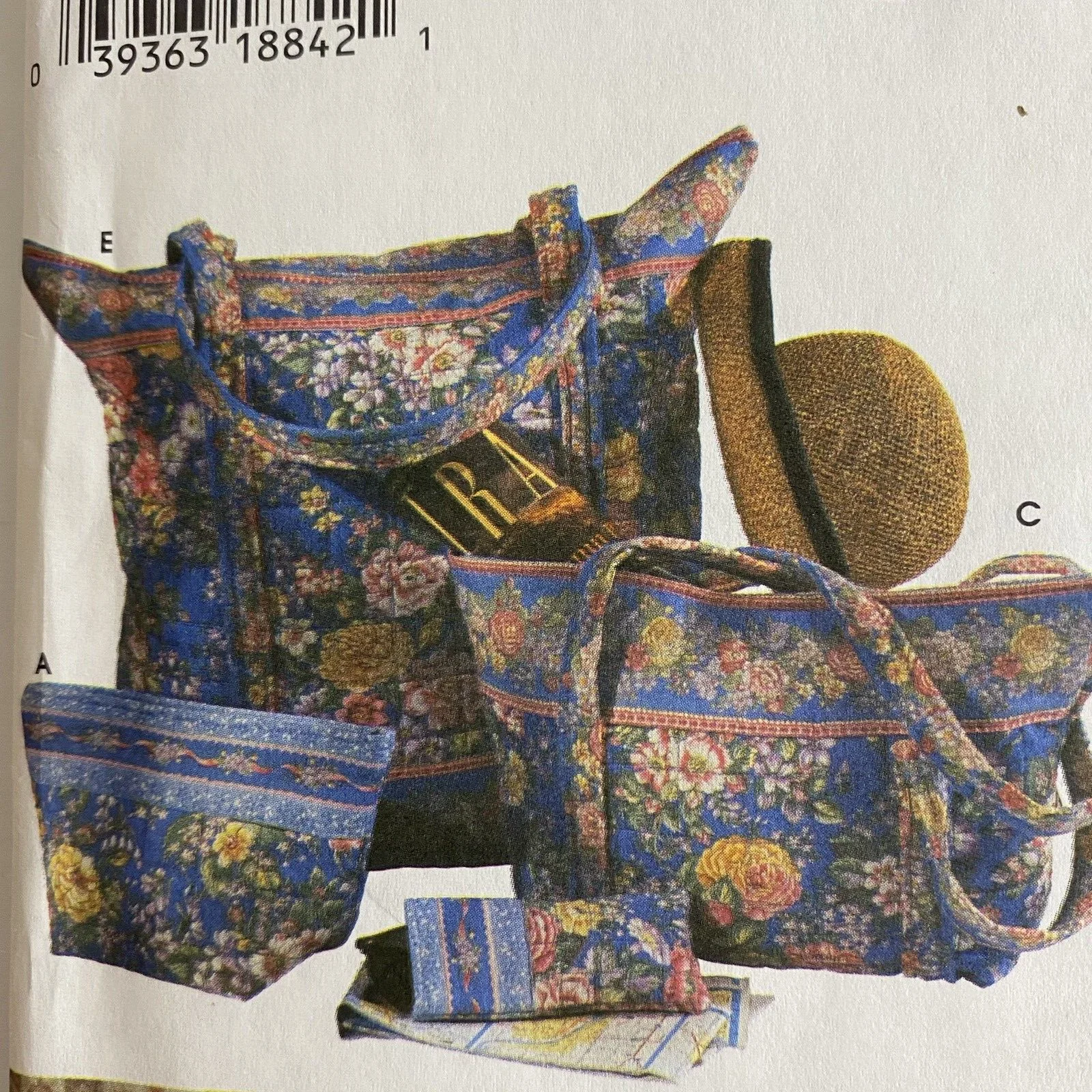 Simplicity Pattern 7098 Purse Tote Duffle Eyeglass Case Sewing Quilted Crafts 2