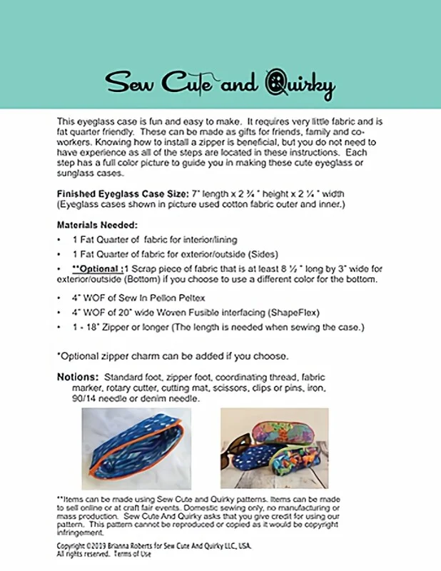 Simply Sunny Eyeglass Case - Pattern by Brianna Roberts - Fun and Easy to Make 2