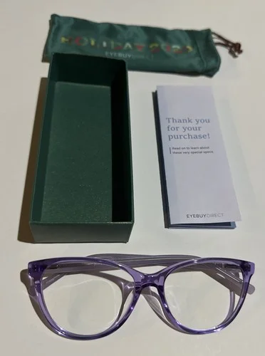Sing Women Purple Cat Eye Anti-Glare Glasses Clear Lens Glasses Frames Medium