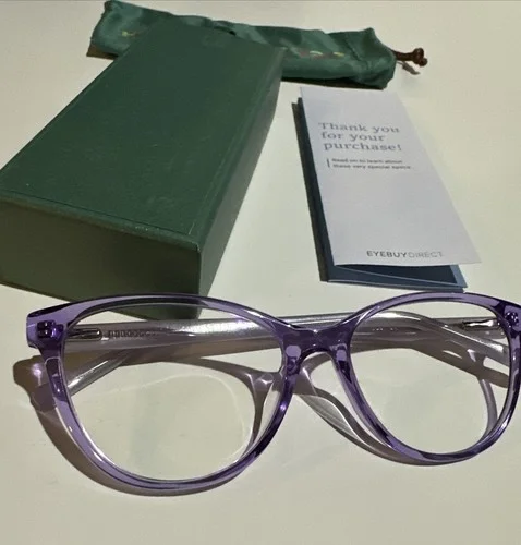 Sing Women Purple Cat Eye Anti-Glare Glasses Clear Lens Glasses Frames Medium 3