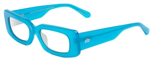 SITO SHADES REACHING DAWN Designer Reading Glasses Caribbean Frost Blue Square 5